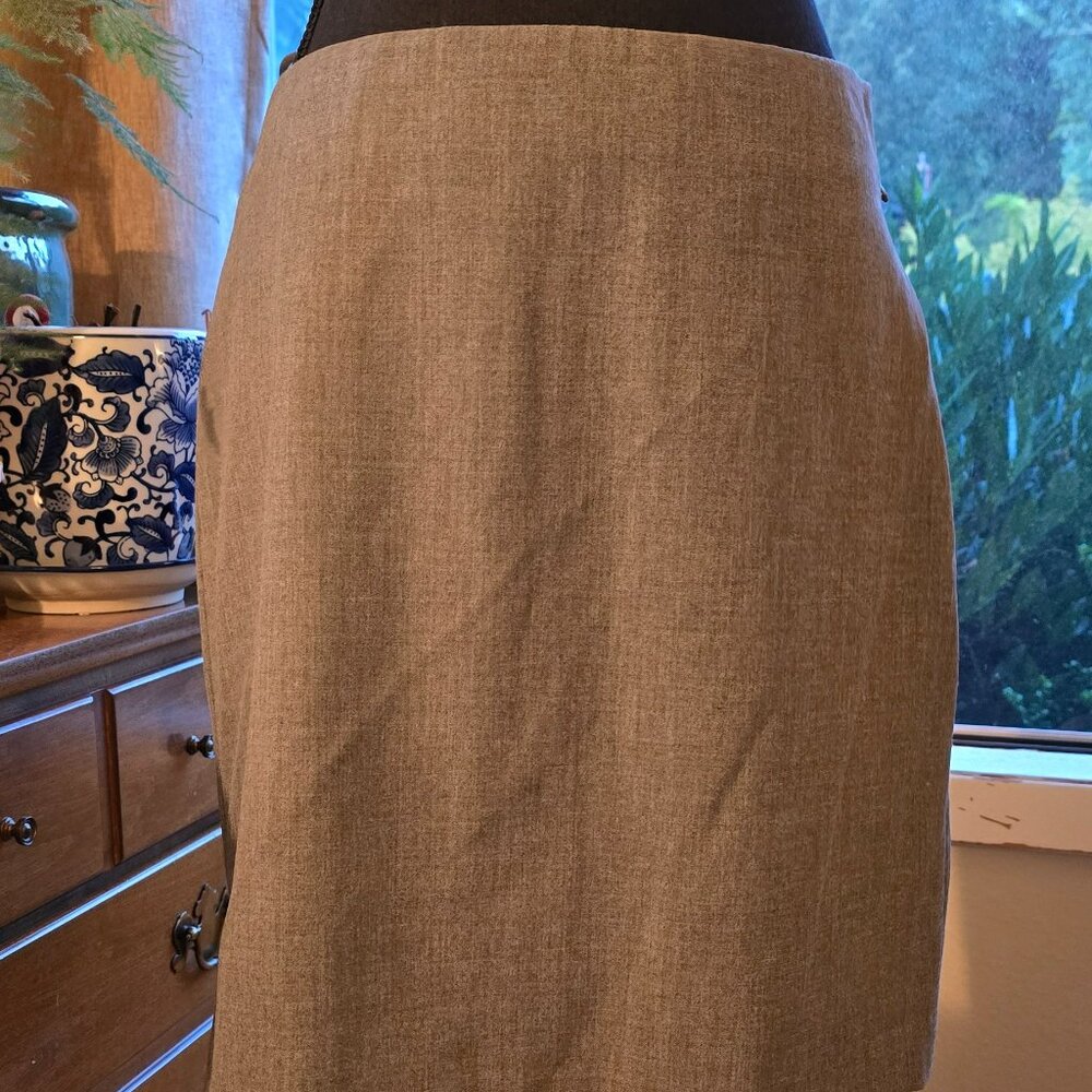 The Limited Stretch Grey Flat Front Side Zip Pencil Skirt 8